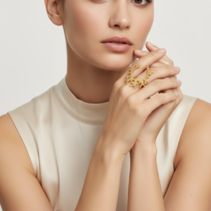 firefly gemini flash place the provided accessory product from nadine gems on a professional female fashio 321800