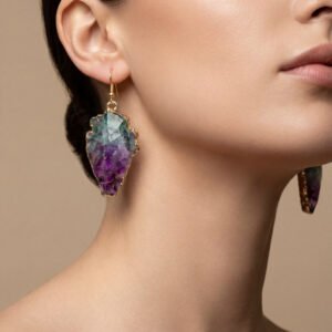 Fluorite Arrowhead Earrings