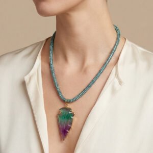 Valkyrie Fluorite Arrowhead Necklace