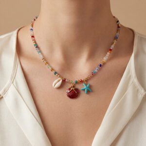 Riviera Beaded Charm Necklace
