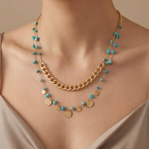 Azure Reef Layered Pendant Necklace