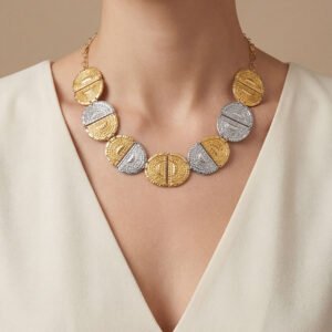 Dual Tone Medallion Necklace