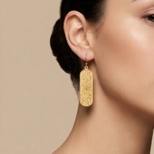 Golden Bloom Engraved Earring