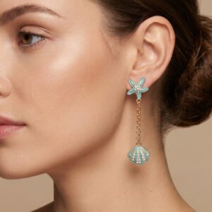 Starfish & Seashell Drop Earring