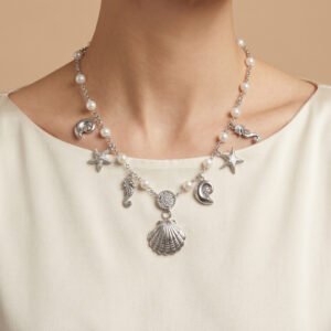 Ocean Charm Pearl Necklace