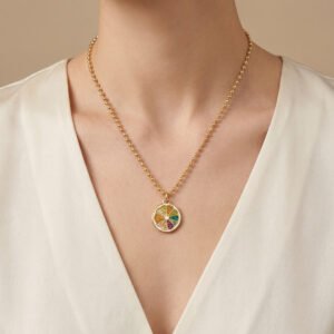 Radiant Wheel Pendant Necklace