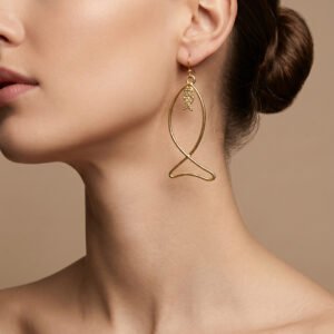 Abstract Fish Dangle Earrings