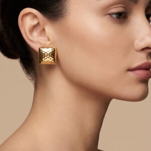 Hammered Square Stud Earrings
