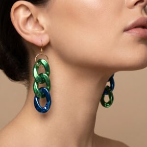 Color Link Drop Earrings