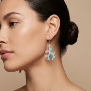Coral Drop Earrings (light blue)