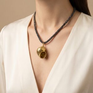 Sculptural Shell Cord Necklace