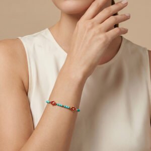 Turquoise & Hamsa Charm Bead