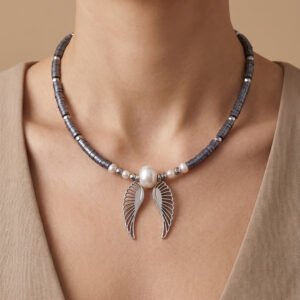 The Silver Wing Pearl Necklace