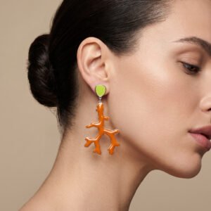 The Citrus Coral Drop Earrings